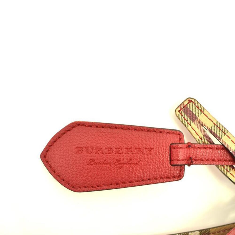Burberry Leather Hobo Shoulder Bag Red - Picture 6 of 9